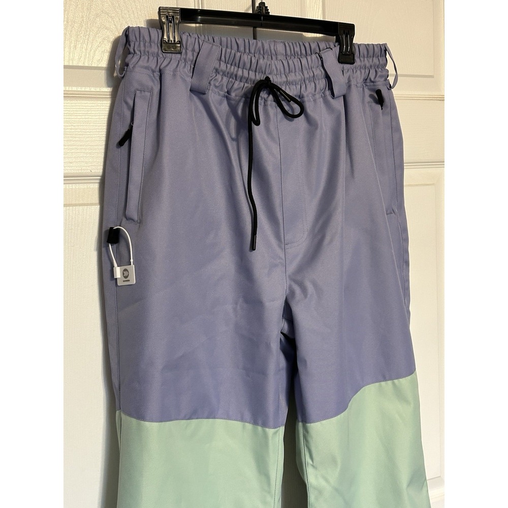 Snowverb Colorblock Oversized Purple Green Large Outdoor Snowboard Ski Pants NWT